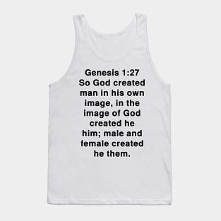 Genesis 1:27 King James Version Bible Verse Typography Tank Top